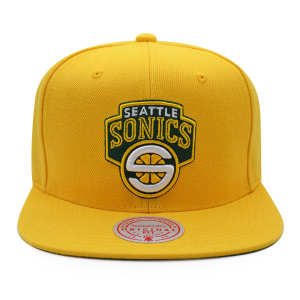 Seattle Supersonics Mitchell & Ness CLASSIC SOLID Snapback Hat - Yellow/Green
