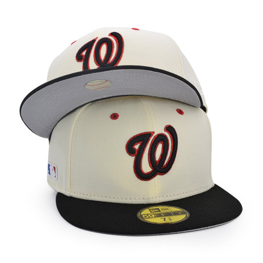 Washington Nationals SIDE BATTY Exclusive New Era 59Fifty Fitted Hat  - Chrome/Black