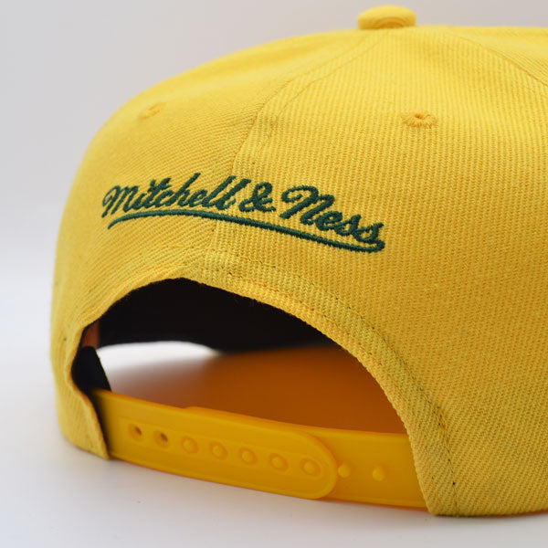 Seattle Supersonics Mitchell & Ness CLASSIC SOLID Snapback Hat - Yellow/Green