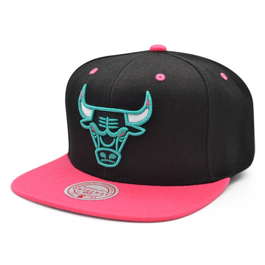 Chicago Bulls NBA Mitchell & Ness MIAMI VICE Snapback Hat - Black/Pink