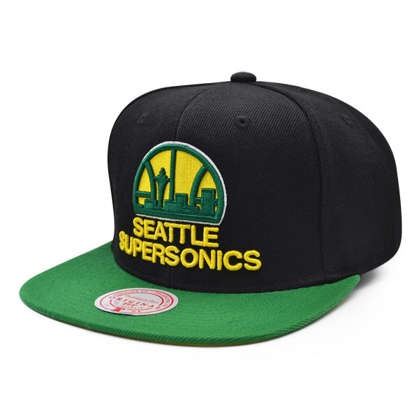 Seattle Supersonics Mitchell & Ness CLASSIC 2Tone Snapback Hat - Black/Green