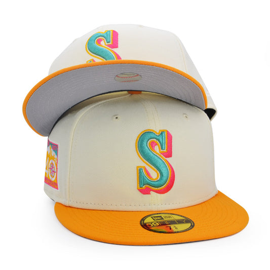 Seattle Mariners 40th ANNIVERSARY Exclusive New Era 59Fifty Fitted Hat –Chrome/R-Gold