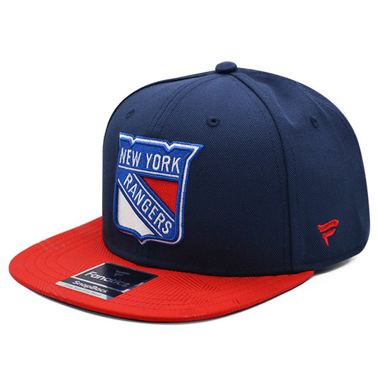 New York Rangers Fanatics NHL Visor Mark Snapback Adjustable Hat - Navy/Red