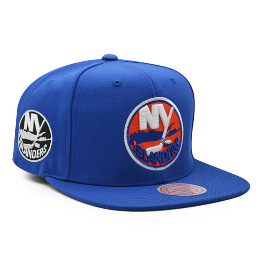 New York Islanders Mitchell & Ness NHL ALTERNATE FLIP Snapback Adjustable Hat - Royal/Orange