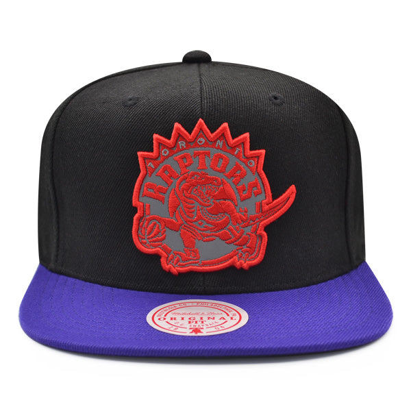 Toronto Raptors Mitchell & Ness NBA REFLECTIVE TIME Snapback Hat - Black/Purple/Red