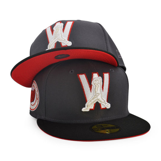 Washington Senators Alternate Logo PITCHER Exclusive New Era 59Fifty Fitted Hat  - Graphite/Black