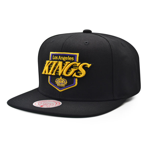 Los Angeles Kings Mitchell & Ness NHL ALTERNATE FLIP Snapback Adjustable Hat - Black/Yellow