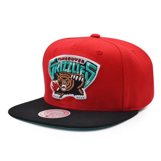 Vancouver Grizzlies Mitchell & Ness CLASSIC 2Tone Snapback Hat - Red/Black/Teal