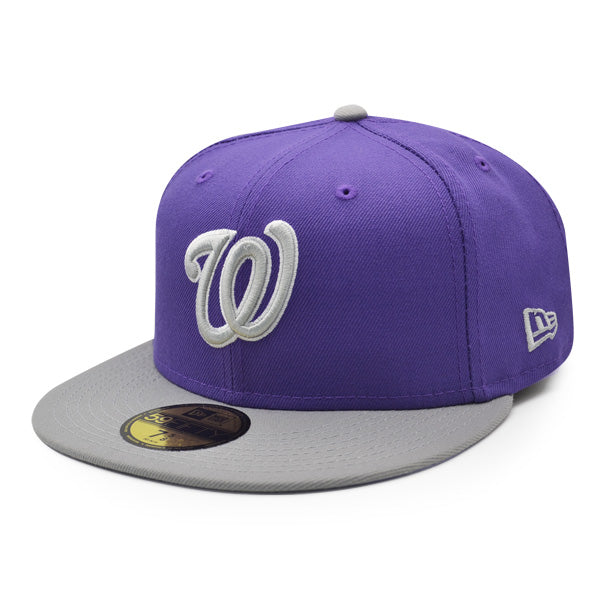 Washington Nationals 2008 INAUGURAL SEASON Exclusive New Era 59Fifty Fitted Hat – Purple/Gray/Lavender Bottom