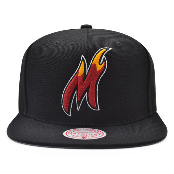 Miami Heat Mitchell & Ness LOGO REMIX Snapback NBA Hat - Black/Fire