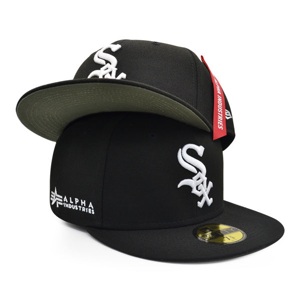 Chicago White Sox ALPHA INDUSTRIES X Exclusive New Era 59Fifty Fitted Hat - Black/UV