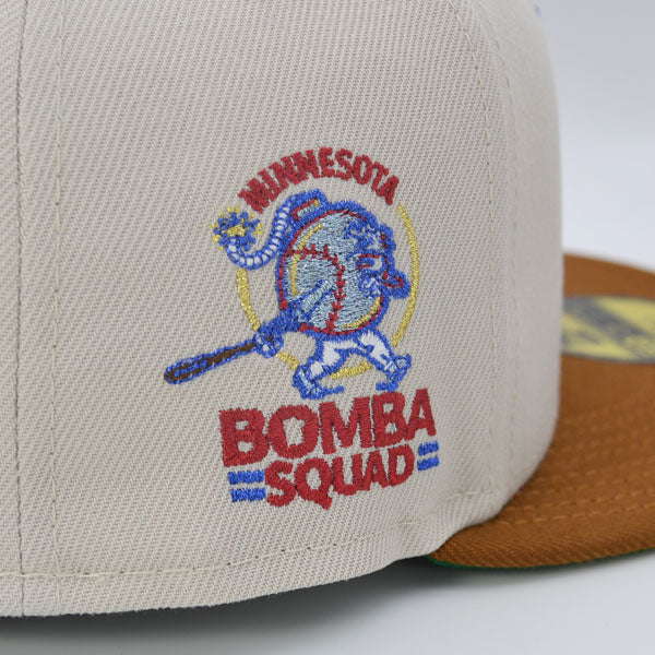 Minnesota Twins BOMBA SQUAD Exclusive New Era 59Fifty Fitted Hat - Stone/Peanut
