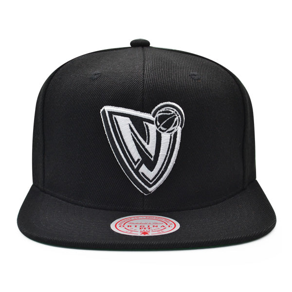 New Jersey Nets Mitchell & Ness CLASSIC LOGO Snapback Hat - Black/White