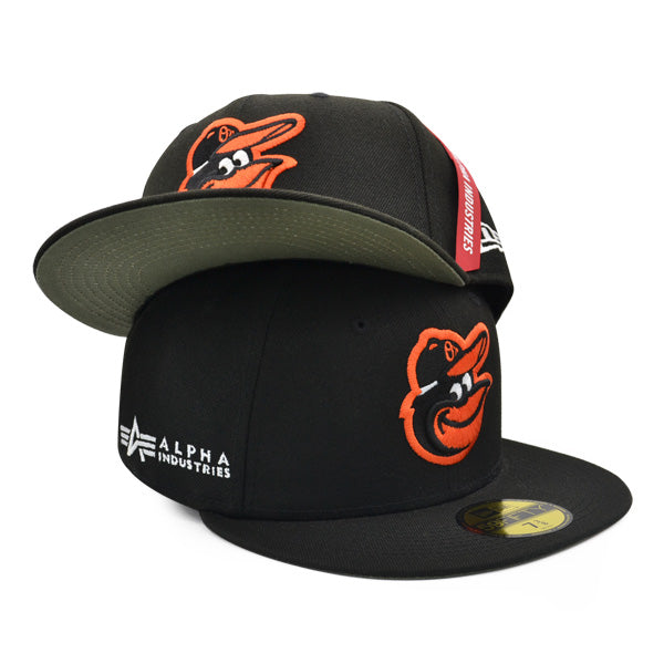 Baltimore Orioles ALPHA INDUSTRIES X Exclusive New Era 59Fifty Fitted Hat - Black/Army UV