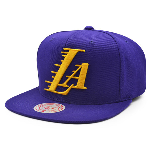 Los Angeles Lakers Mitchell & Ness LOGO REMIX Snapback NBA Hat - Purple/Yellow