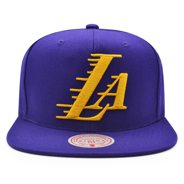 Los Angeles Lakers Mitchell & Ness LOGO REMIX Snapback NBA Hat - Purple/Yellow