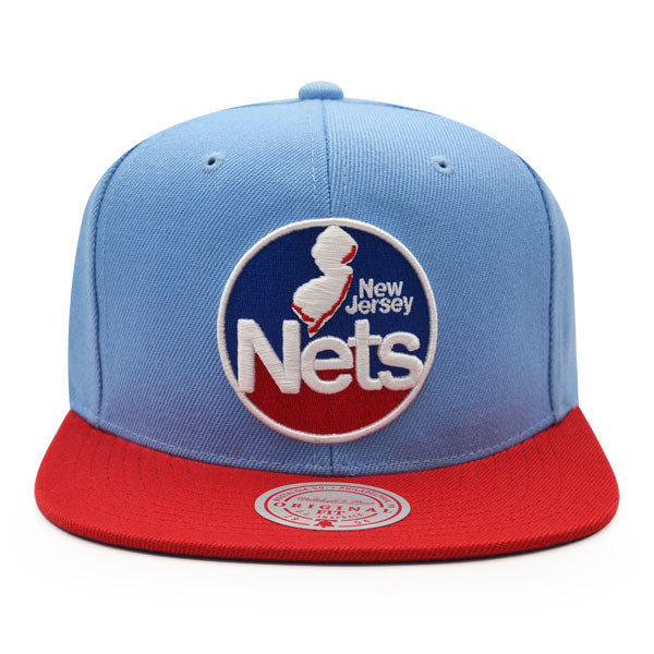 New Jersey Nets Mitchell & Ness CLASSIC 2Tone Snapback Hat - Sky/Red