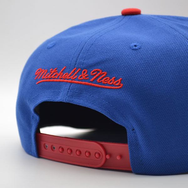 Washington Capitals Mitchell & Ness NHL VINTAGE SCRIPT Snapback Adjustable Hat - Royal/Red