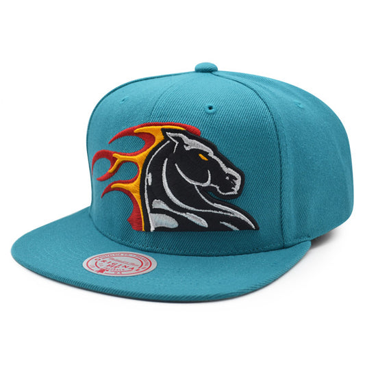 Detroit Pistons Mitchell & Ness LOGO REMIX Snapback NBA Hat - Teal