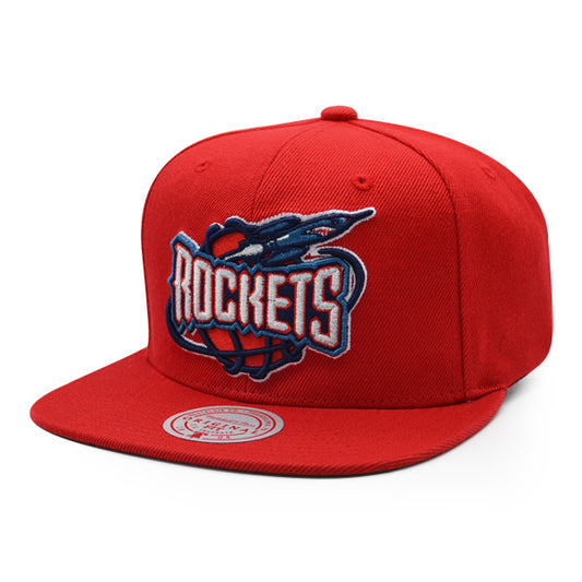 Houston Rockets Mitchell & Ness CLASSIC SOLID Logo Snapback Hat - Red