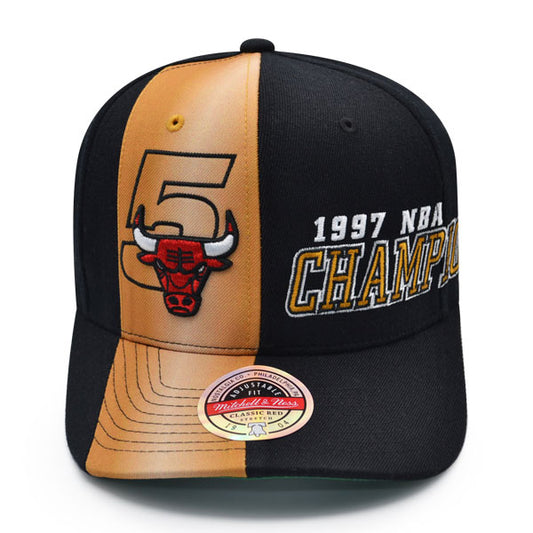 Jordan Days HWC Exclusive Mitchell & Ness Chicago Bulls 1997 NBA World Champions Locker Room Stretch Snapback Hat - Black/Gold