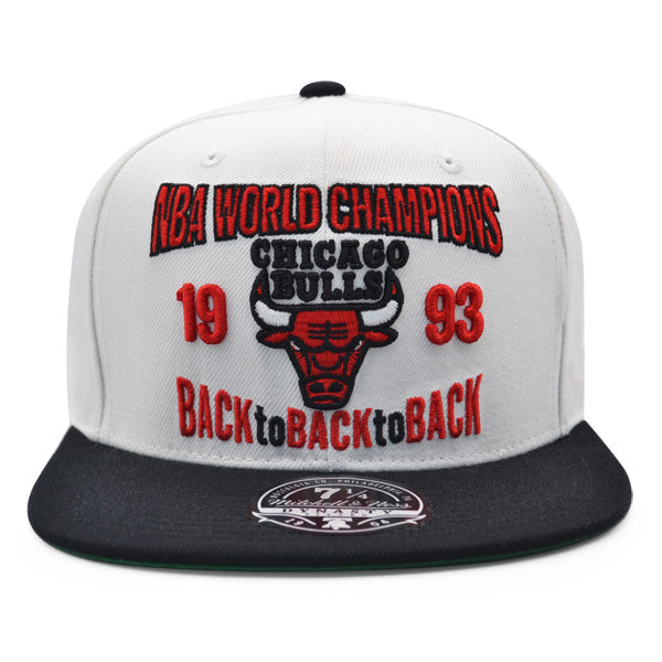 Jordan Days Exclusive HWC Mitchell & Ness Chicago Bulls 1993 NBA World Champions BACK TO BACK TO BACK Fitted Hat