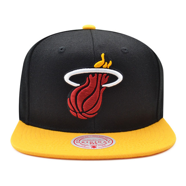 Miami Heat Mitchell & Ness CLASSIC 2Tone Snapback Hat - Black/Burnt Orange