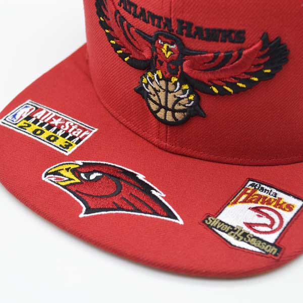 Atlanta Hawks Mitchell & Ness NBA FRONT LOADED Snapback Hat- Red/Black