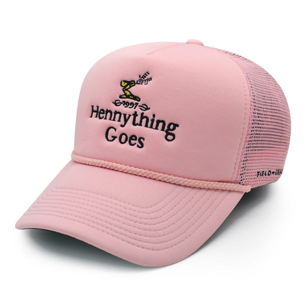 Field Grade HENNYTHING GOES Foam Trucker Snapback Adjustable Hat - Pink/Black