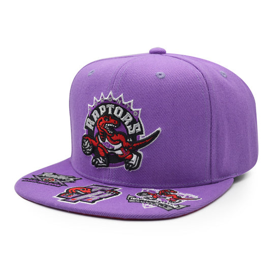 Toronto Raptors Mitchell & Ness NBA FRONT LOADED Snapback Hat- Purple