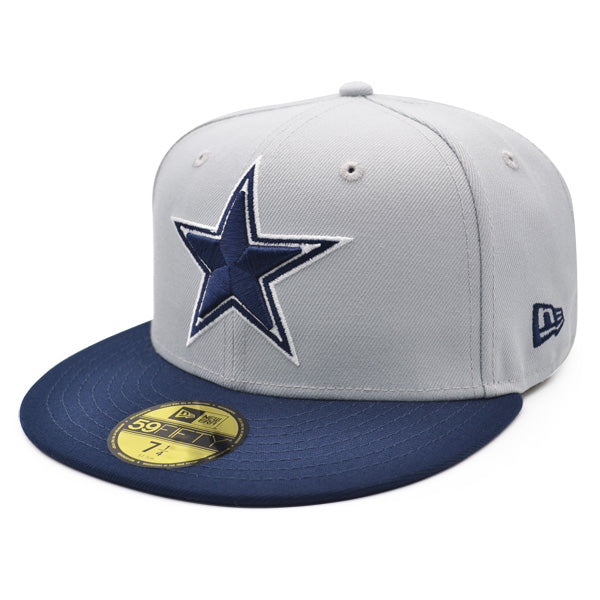 Dallas Cowboys CLASSIC GRAY Exclusive New Era 59Fifty Fitted NFL Hat- Gray/Navy