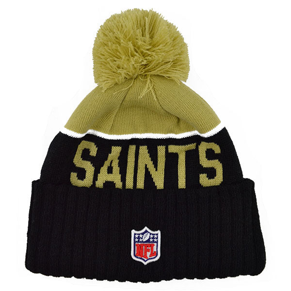 New Orleans Saints 2015 NFL On-Field SPORT KNIT New Era Cuffed Pom Hat