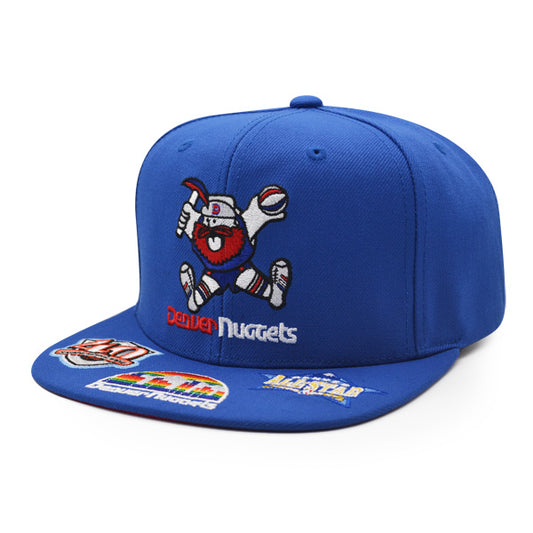 Denver Nuggets Mitchell & Ness NBA FRONT LOADED Snapback Hat- Royal/Red