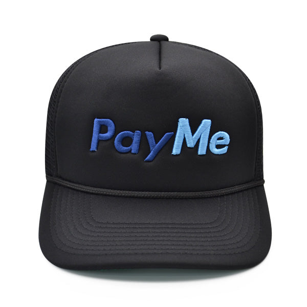 Field Grade PAY ME Foam Trucker Snapback Adjustable Hat - Black/Blue