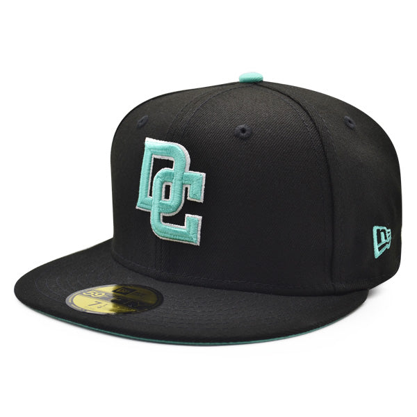 Washington Nationals DC CITY FLAG Exclusive New Era 59Fifty Fitted Hat - Black/Mint Bottom