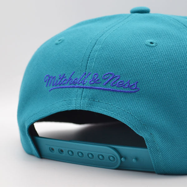 Charlotte Hornets Mitchell & Ness NBA FRONT LOADED Snapback Hat- Teal/Purple