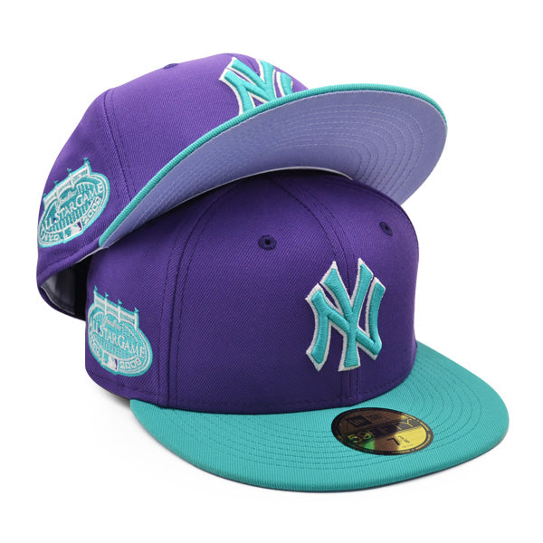 New York Yankees 2008 ALL-STAR Exclusive New Era 59Fifty Fitted Hat – Purple/Teal/Lavender Bottom