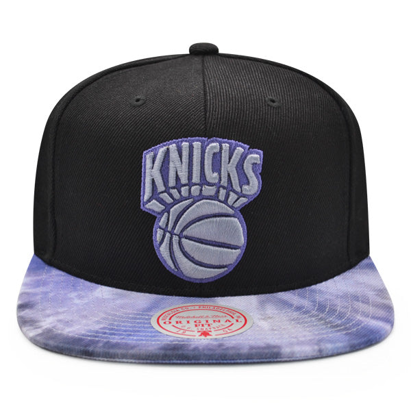 New York Knicks Mitchell & Ness NBA BLITZED Snapback Hat - Black/Blue