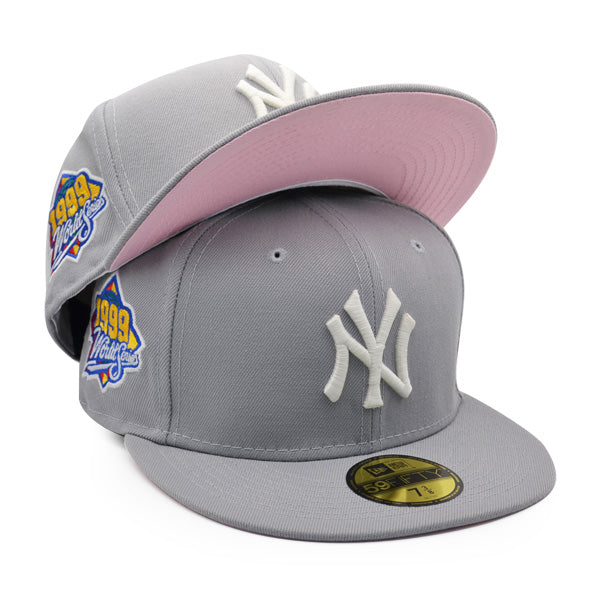 New York Yankees 1999 WORLD SERIES Exclusive New Era 59Fifty Fitted Hat – Kool Gray/Pink Bottom