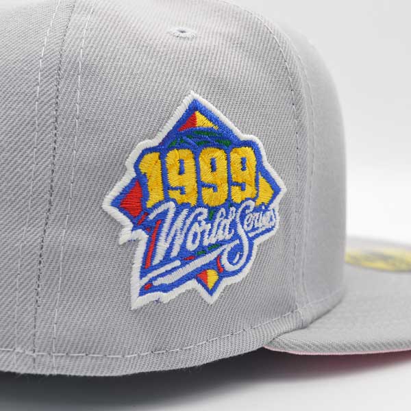 New York Yankees 1999 WORLD SERIES Exclusive New Era 59Fifty Fitted Hat – Kool Gray/Pink Bottom