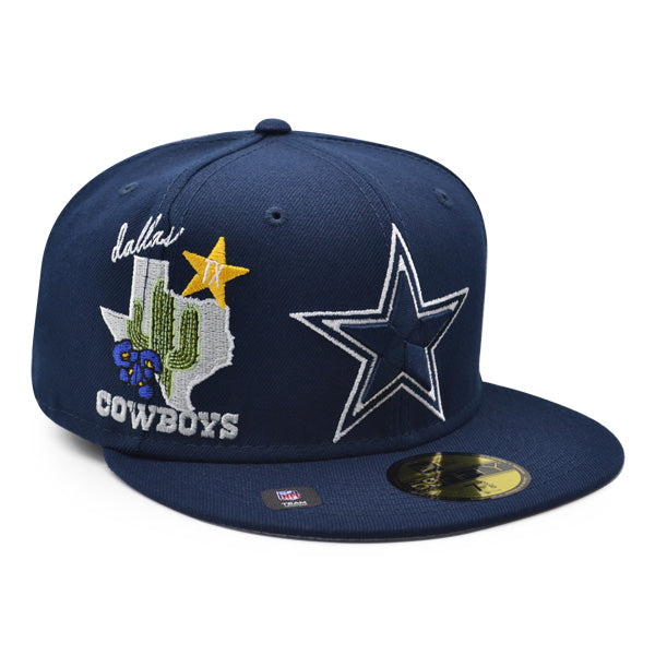 Dallas Cowboys CLUSTER Exclusive New Era 59Fifty Fitted NFL Hat - Navy/Gray UV