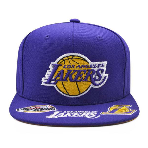 Los Angeles Lakers Mitchell & Ness NBA FRONT LOADED Snapback Hat- Purple/Yellow