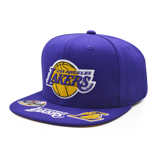 Los Angeles Lakers Mitchell & Ness NBA FRONT LOADED Snapback Hat- Purple/Yellow