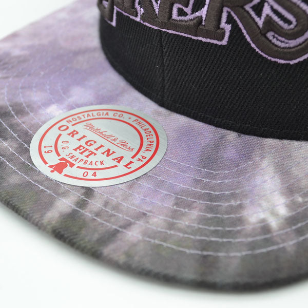 Los Angeles Lakers Mitchell & Ness NBA BLITZED Snapback Hat - Black/Purple