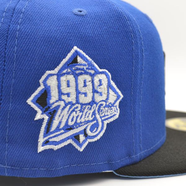 New York Yankees 1999 WORLD SERIES Exclusive New Era 59Fifty Fitted Hat – Royal/Black/Sky Bottom