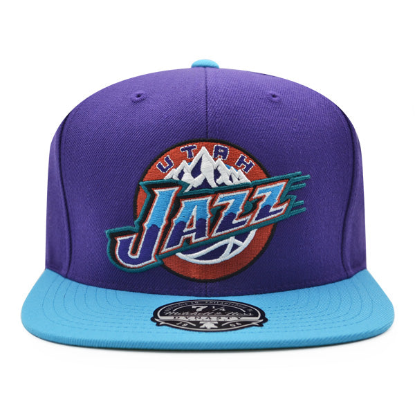 Utah Jazz Mitchell & Ness CLASSIC 2Tone Fitted HWC Hat - Purple/Vice Blue