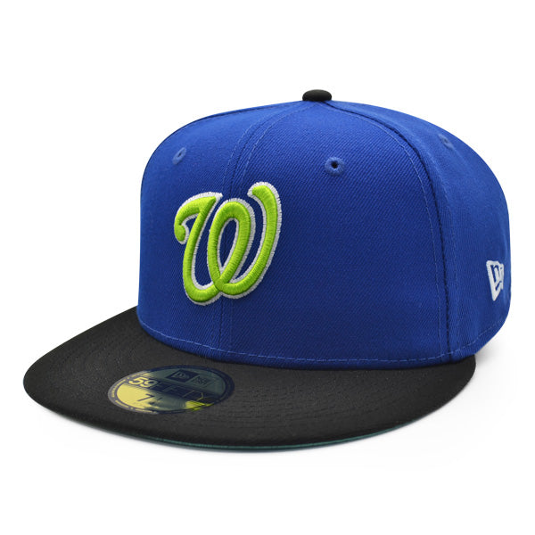 Washington Nationals 2019 WORLD SERIES Exclusive New Era 59Fifty Fitted Hat – Royal/Lime/Mint Bottom