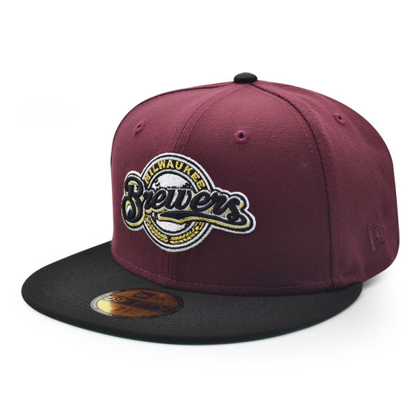 Milwaukee Brewers 2002 ALL-STAR GAME Exclusive New Era 59Fifty Fitted Hat – Maroon/Black/Green UV