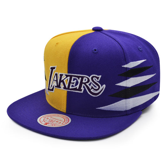 Los Angeles Lakers Mitchell & Ness DIAMOND CUT Snapback HWC Hat - Purple/Yellow