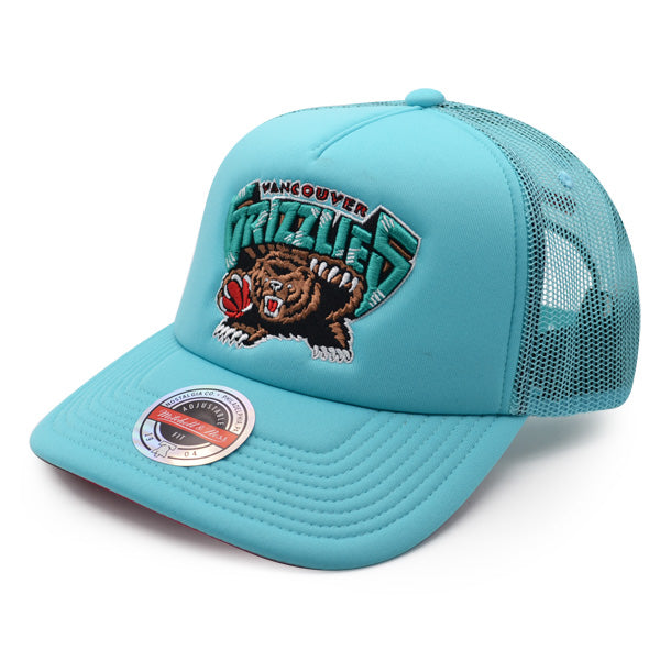 Vancouver Grizzlies Mitchell & Ness KEEP ON TRUCKIN Foam Trucker Snapback Hat -Teal/Red